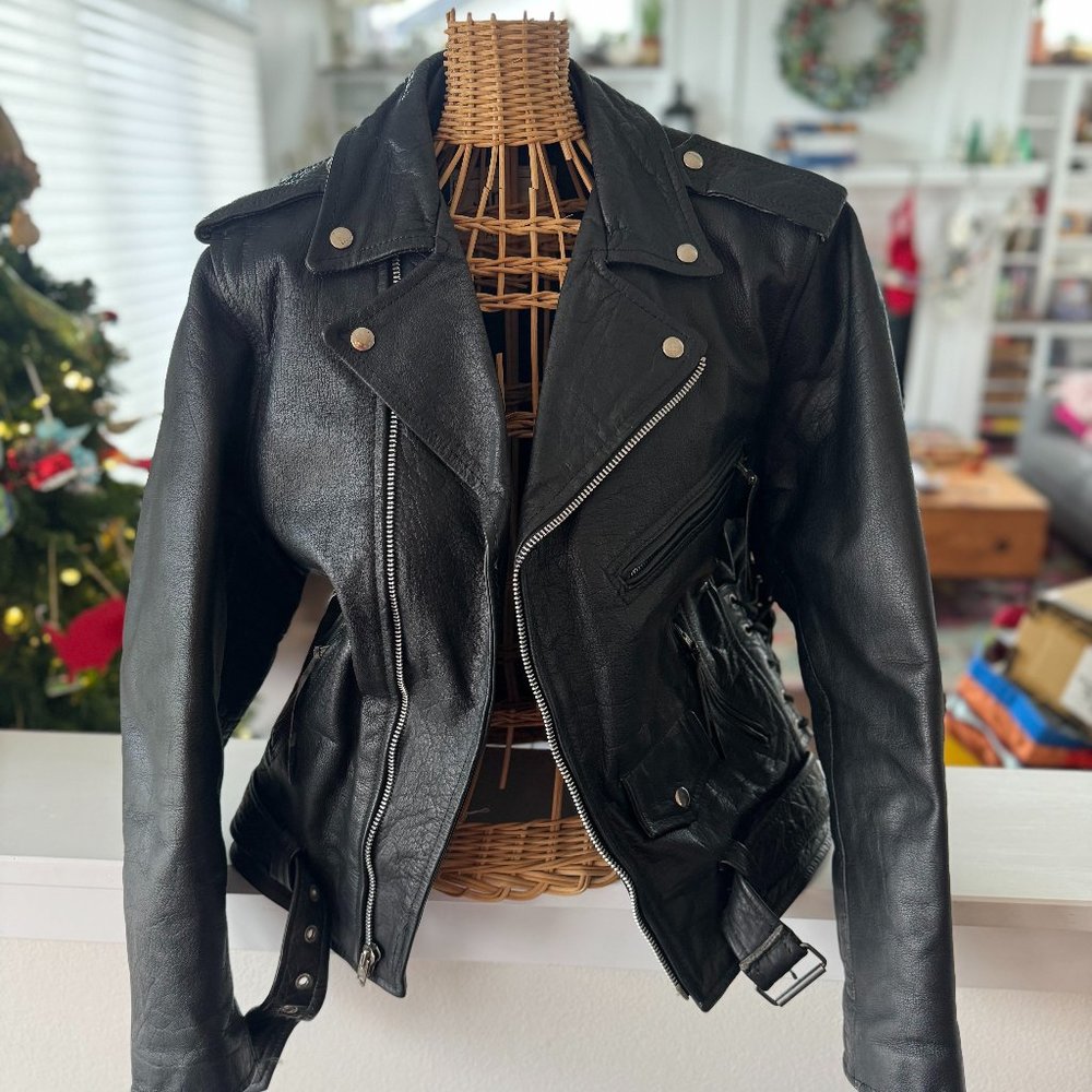 Jim Lane Leather Motorcycle Jacket size 42